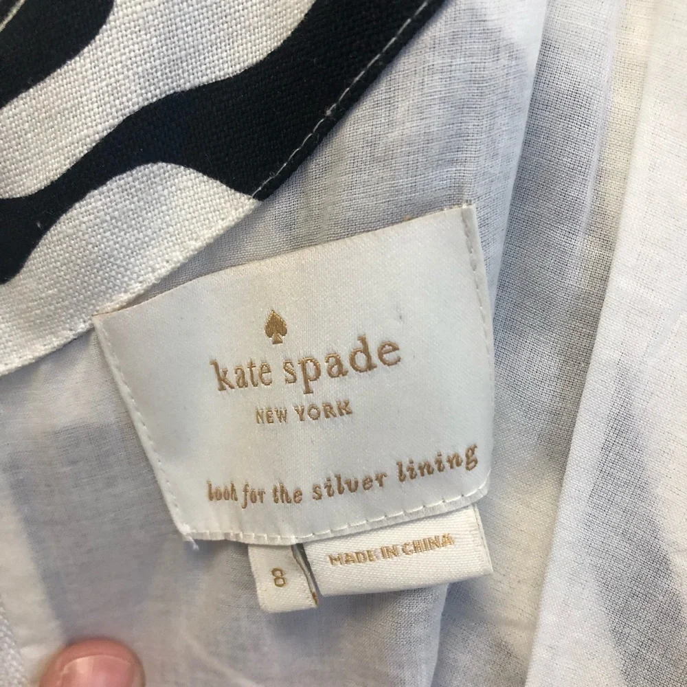 Kate Spade Jillian Zebra Print Linen Dress Sz. 8, Sz.‎ 10